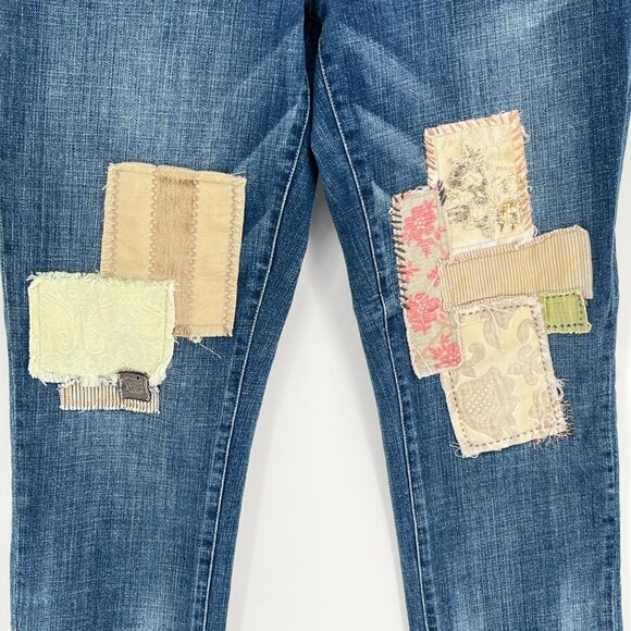 Pilcro Premium Hyphen Patchwork Jeans Size 29 Boyfriend Slouchy - Picture 10 of 12